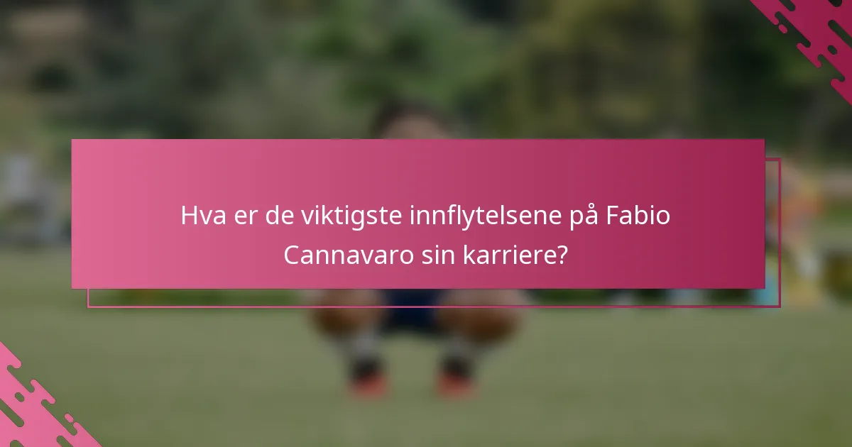 Hva er de viktigste innflytelsene på Fabio Cannavaro sin karriere?