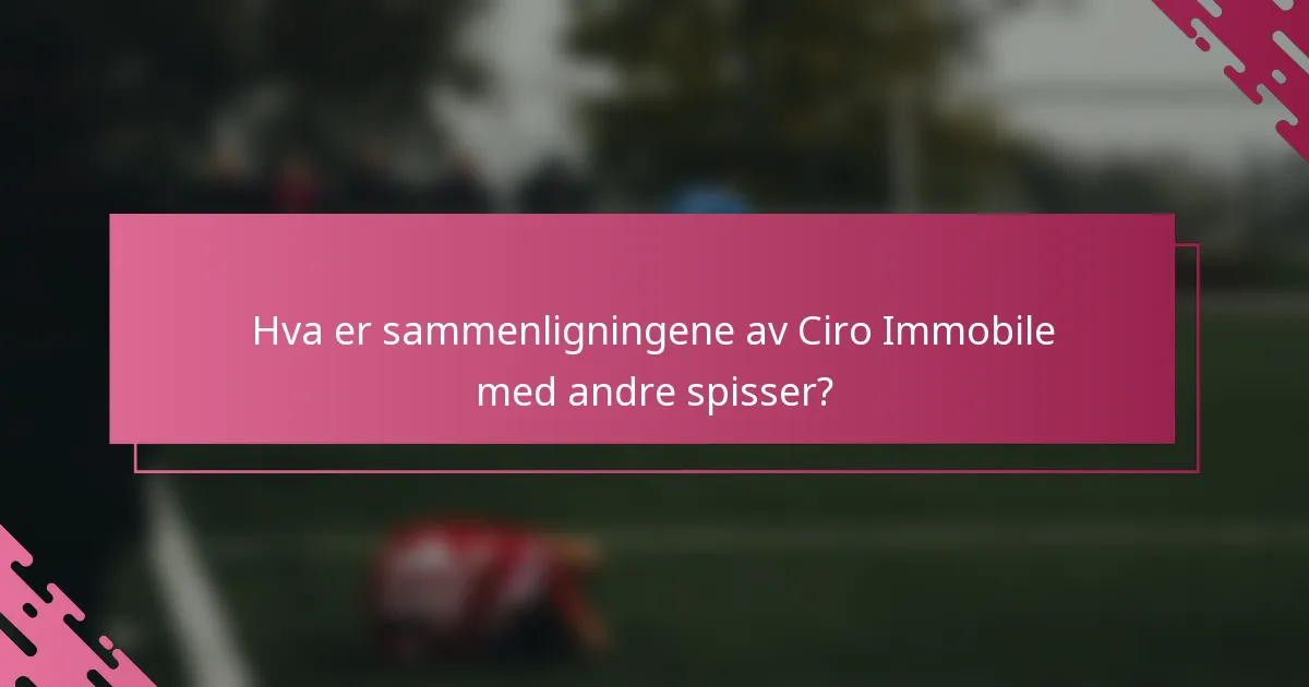Hva er sammenligningene av Ciro Immobile med andre spisser?
