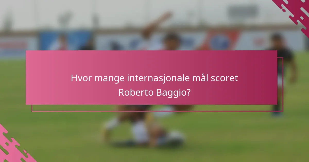 Hvor mange internasjonale mål scoret Roberto Baggio?